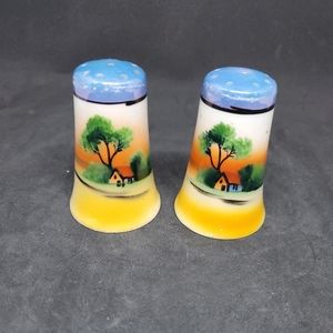 Vintage Lusterware Handpainted Salt & Pepper Shakers from Japan